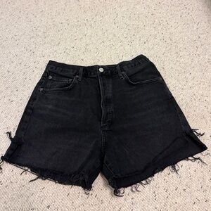 Agolde Black Jean High Waisted Shorts Dee